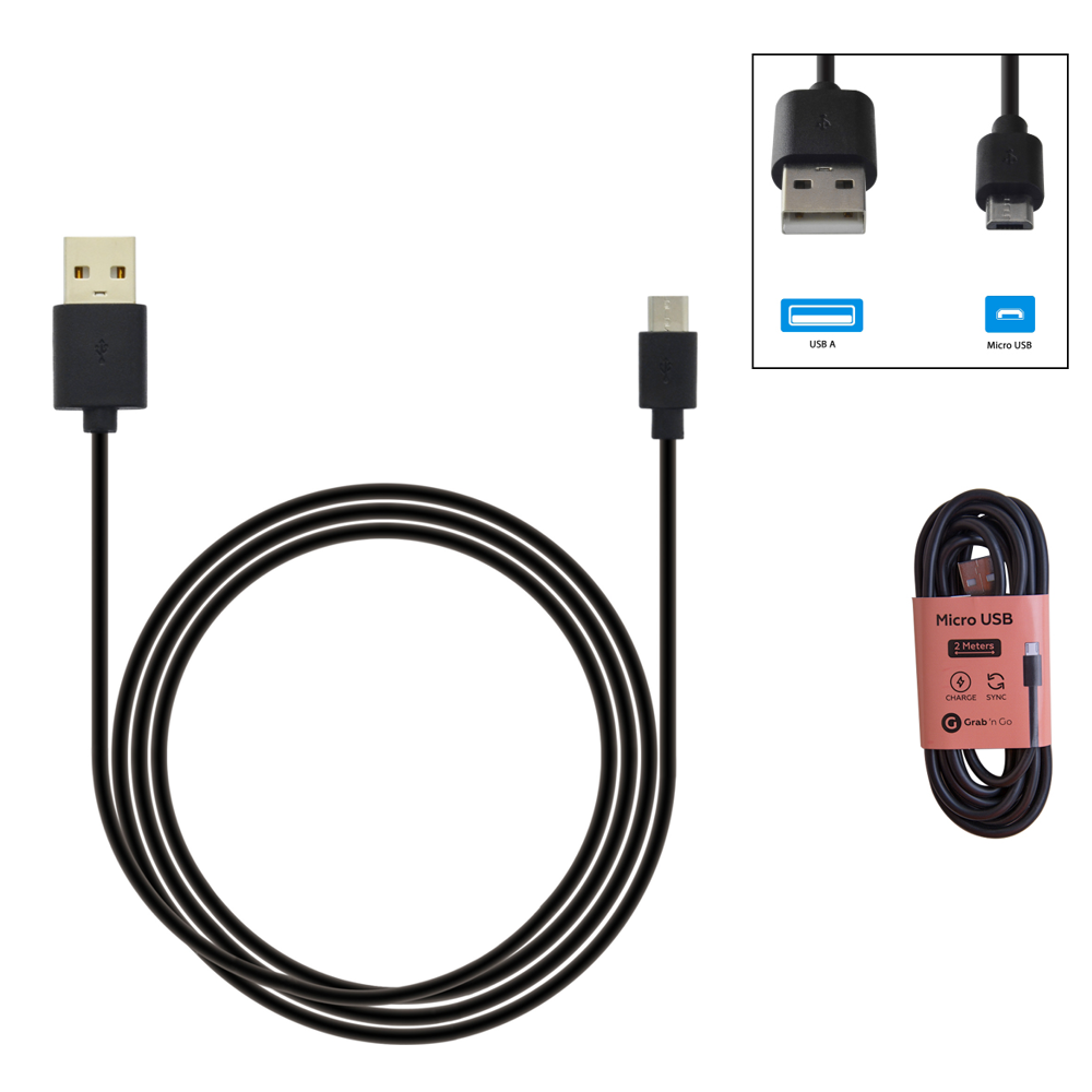 Grab ’N Go - Datacable Micro USB 2m Black